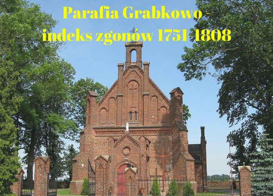 Parafia Grabkowo – indeks zgonów za lata 1751-1808